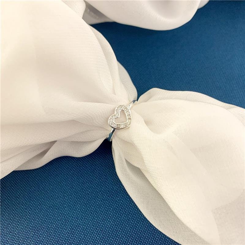 ANEL CORAÇÃO CRAVEJADO - CRISTAL