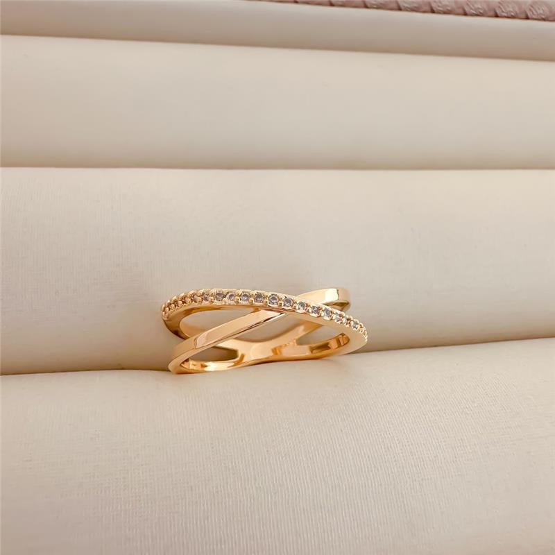 ANEL DOIS AROS ENTRELAÇADO X