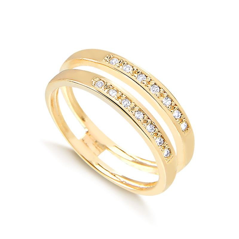 ANEL APARADOR DOIS AROS CRAVEJADO - CRISTAL