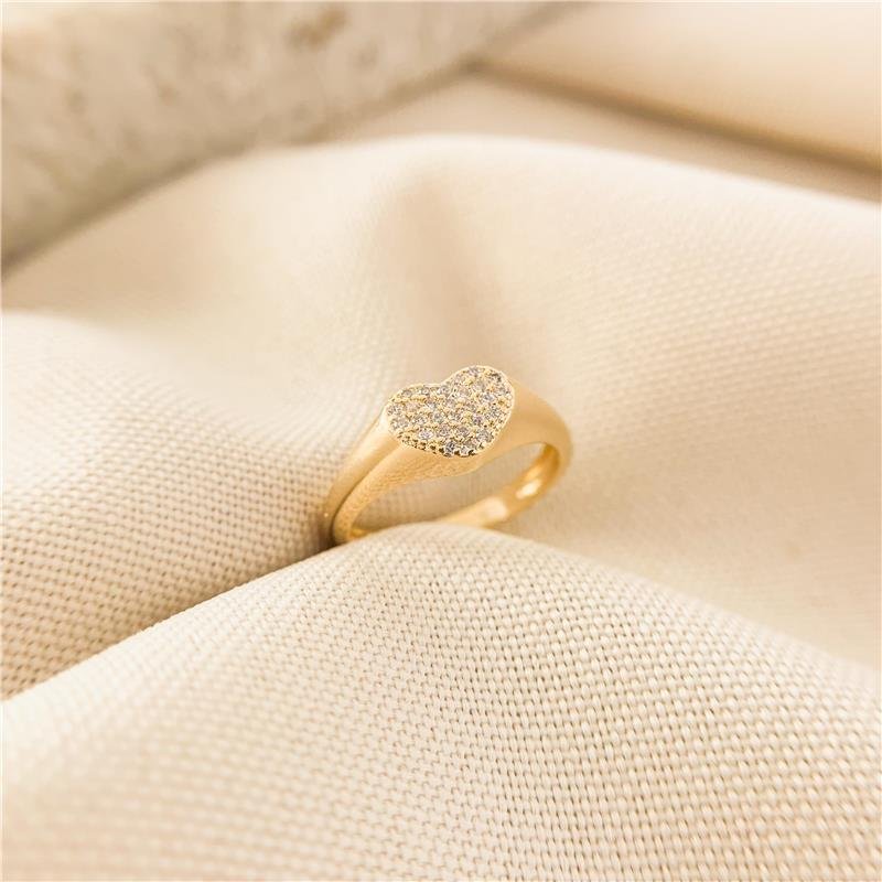 ANEL FALANGE CORAÇÃO CRAVEJADO - CRISTAL