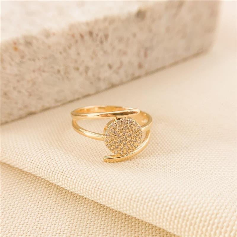 ANEL TRÊS AROS CHUVEIRO CRAVEJADO - CRISTAL