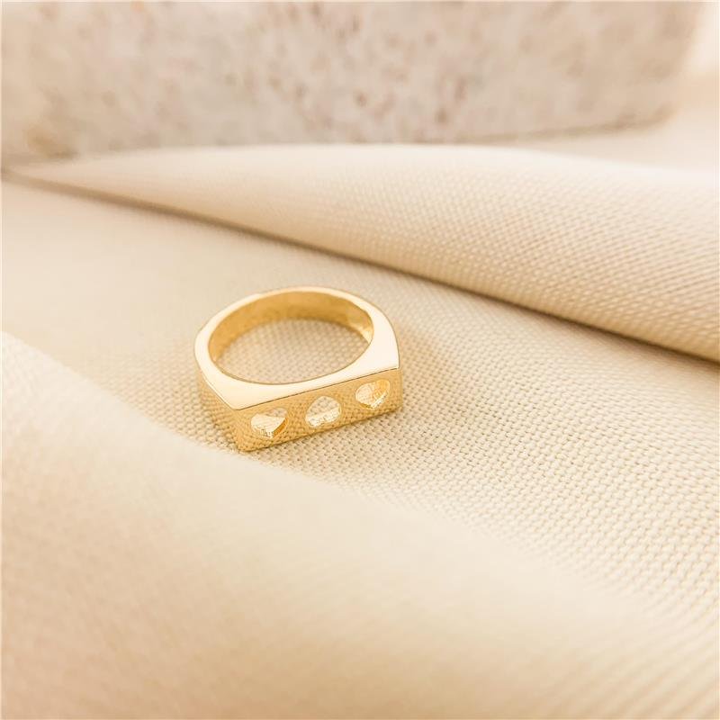 ANEL FALANGE RETO CORAÇÕES VAZADO