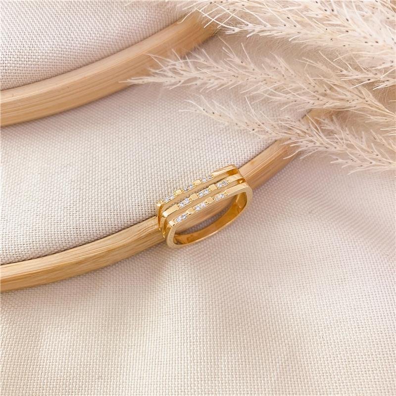 ANEL TRÊS AROS CRAVEJADO - CRISTAL