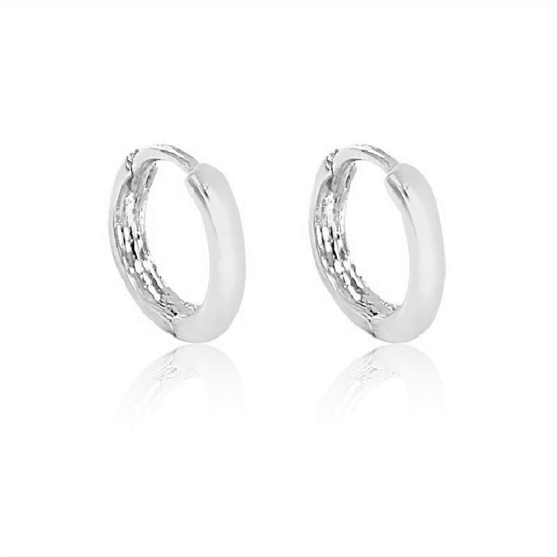 ARGOLA REDONDA LISA PEQUENA/13MM BANHADO A PRATA