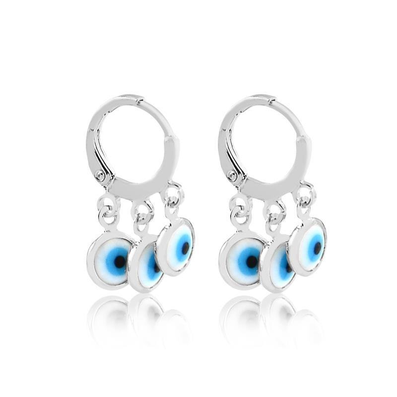 ARGOLA COM PINGENTE OLHO GREGO - AZUL CLARO