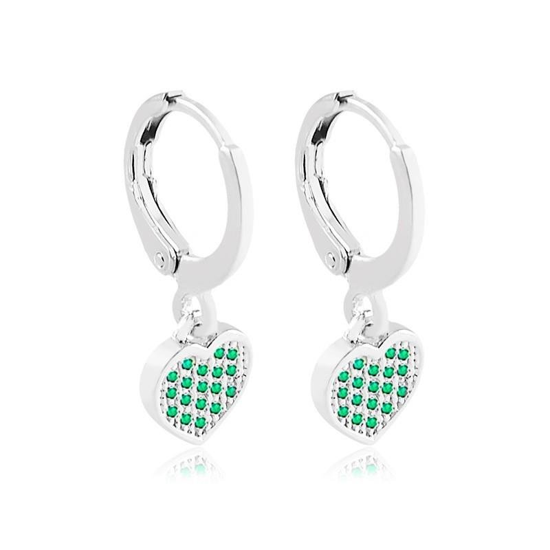 ARGOLA COM PINGENTE CORAÇÃO - VERDE