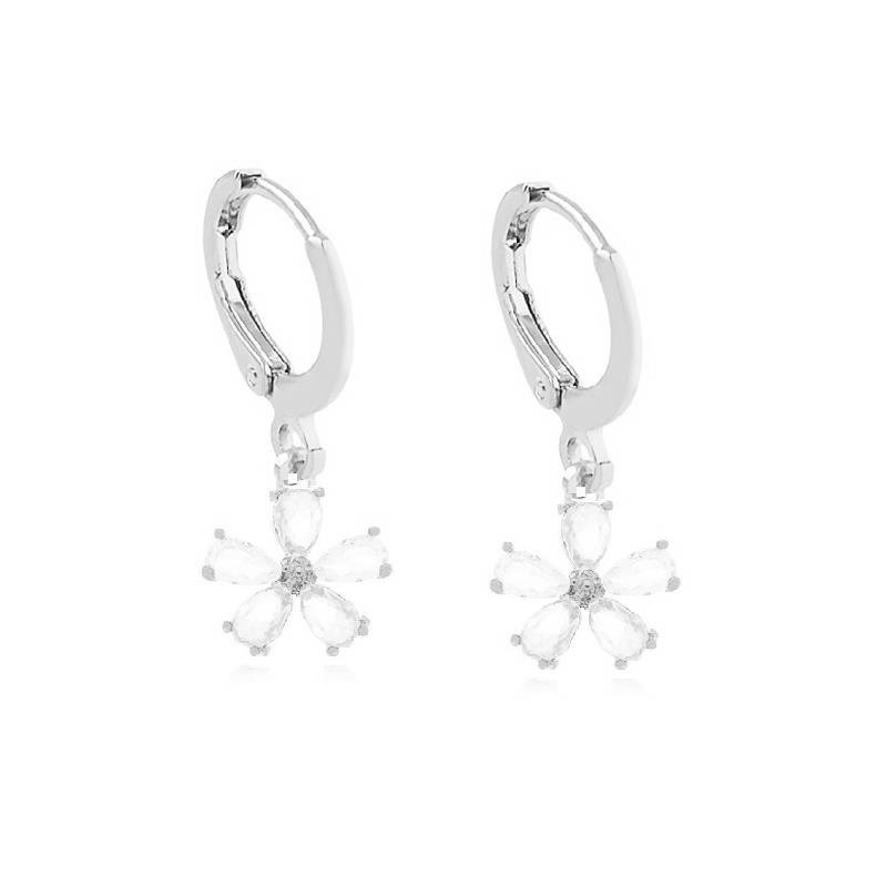 ARGOLA COM PINGENTE FLOR - CRISTAL