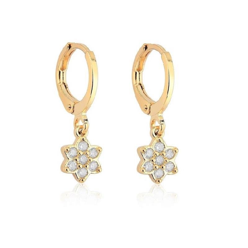 ARGOLA ENCAIXE FLOR CRAVEJADO - CRISTAL