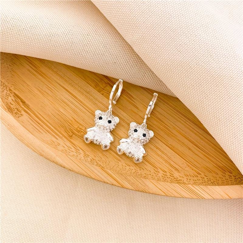 ARGOLA ENCAIXE COM PINGENTE URSO/11X15MM - CRISTAL