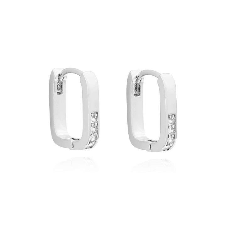 ARGOLA ENCAIXE RETANGULAR - CRISTAL