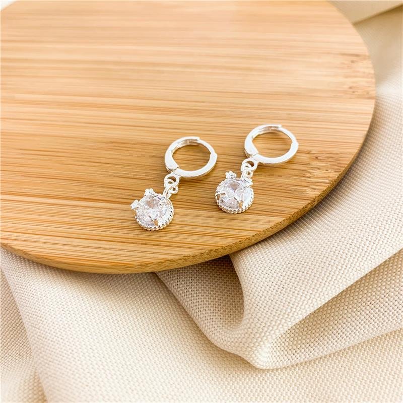 ARGOLA ENCAIXE COM PINGENTE REDONDO - CRISTAL