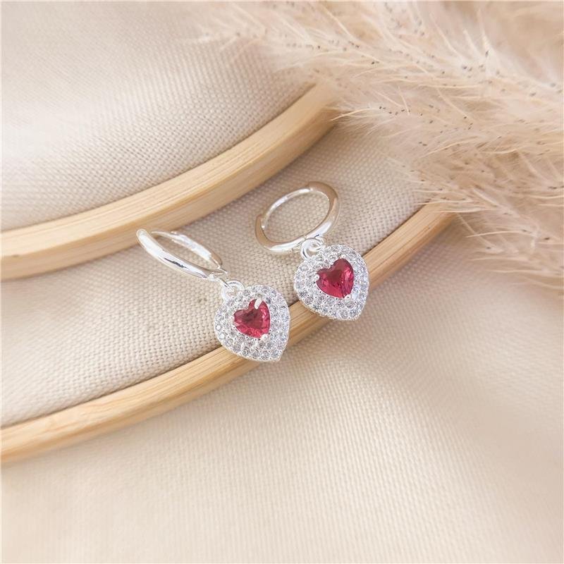 ARGOLA ENCAIXE COM PINGENTE CORAÇÃO - ROSA FÚCSIA