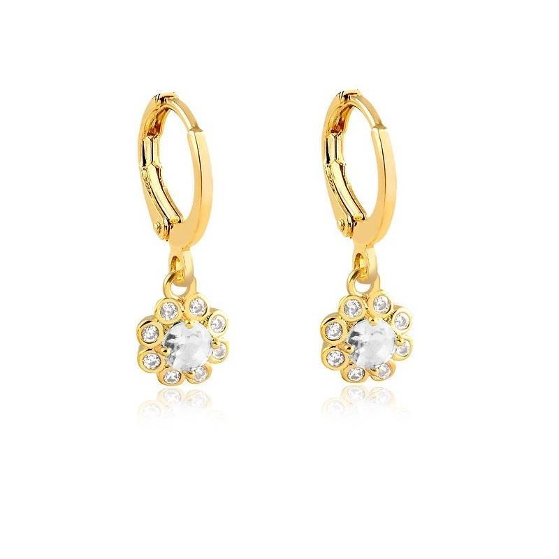 ARGOLA COM PINGENTE FLOR CRAVEJADO - CRISTAL