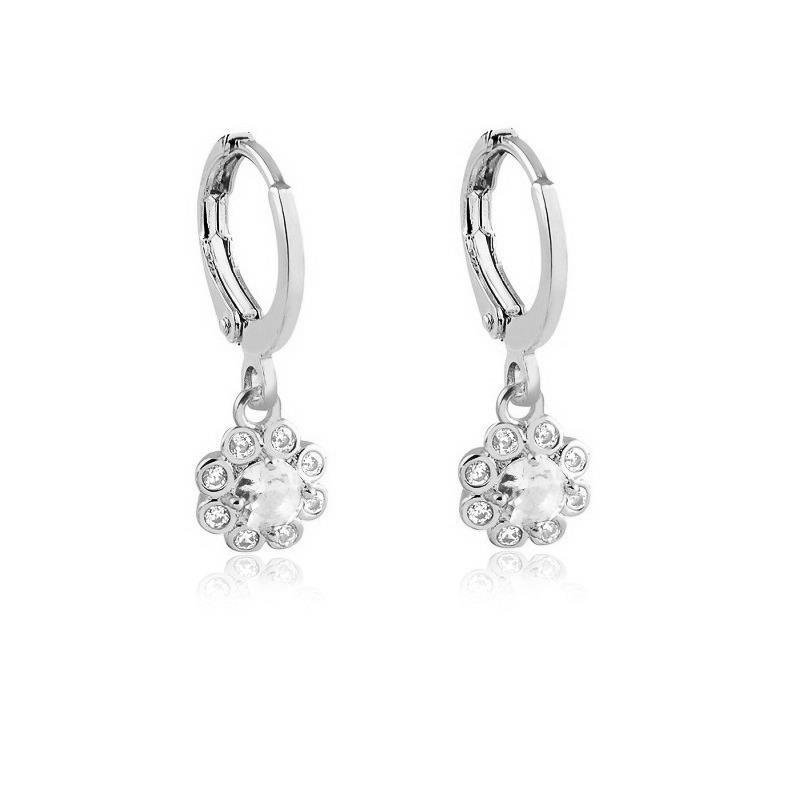 ARGOLA COM PINGENTE FLOR CRAVEJADO - CRISTAL