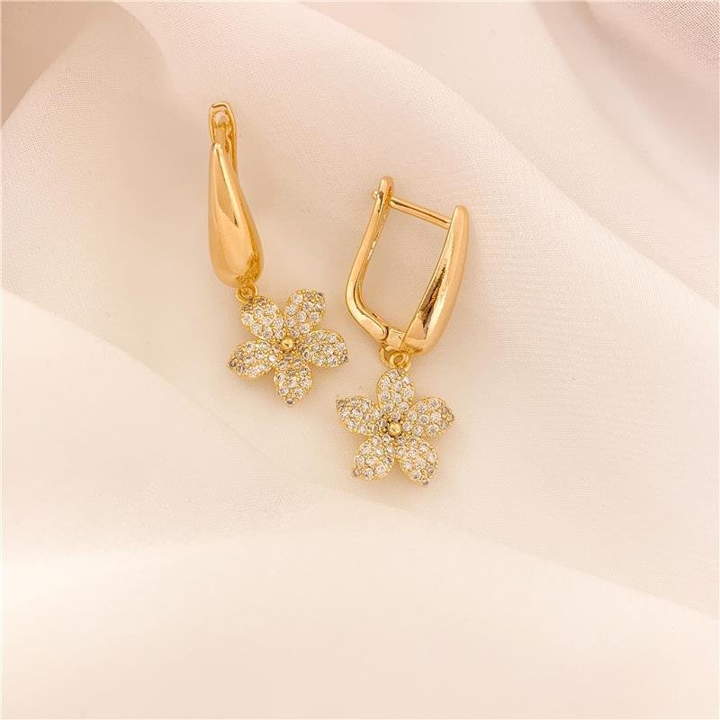 ARGOLA ENCAIXE FLOR CRAVEJADO - CRISTAL