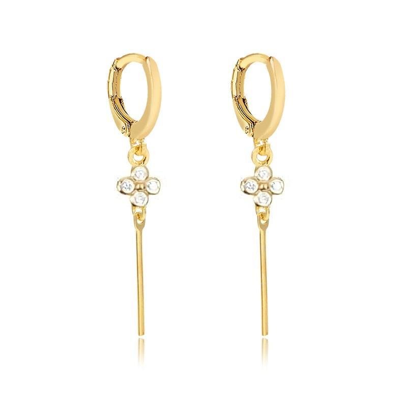 ARGOLA ENCAIXE TREVO FLOR PÊNDULO - CRISTAL
