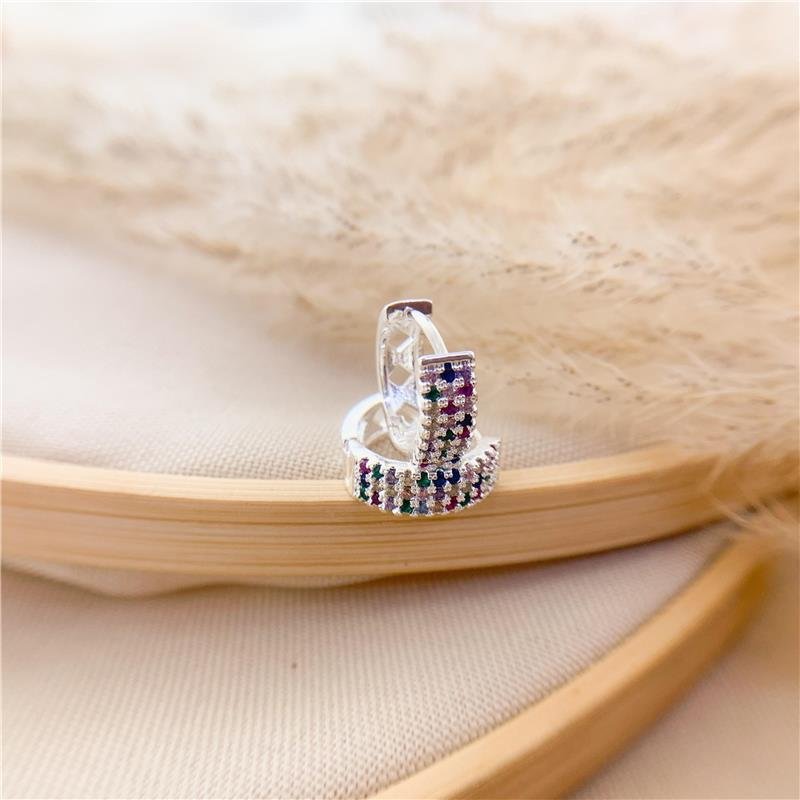 ARGOLA ENCAIXE REDONDA CRAVEJADA - COLORIDA