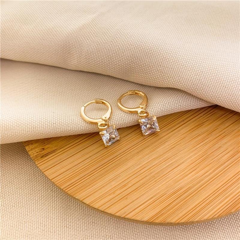 ARGOLA ENCAIXE QUADRADA - CRISTAL