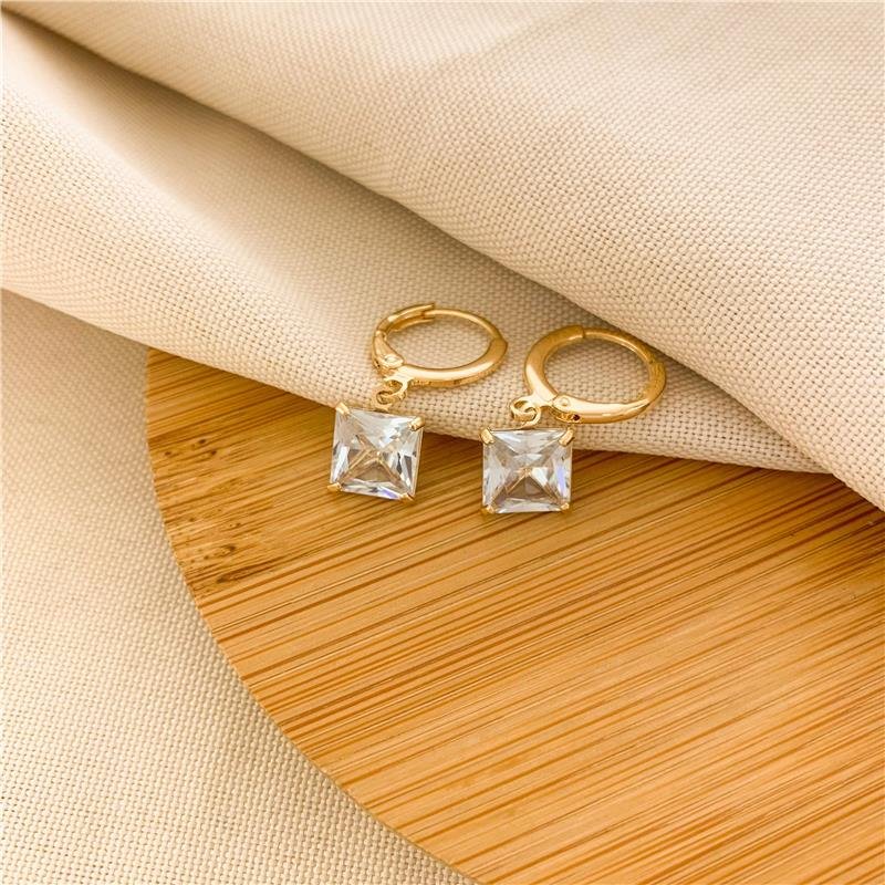 ARGOLA ENCAIXE QUADRADA - CRISTAL