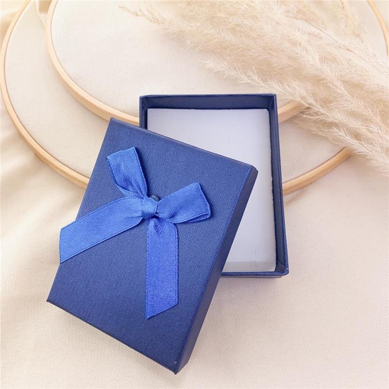 CAIXA PARA SEMIJOIAS COM LAÇO LISA - AZUL ESCURO