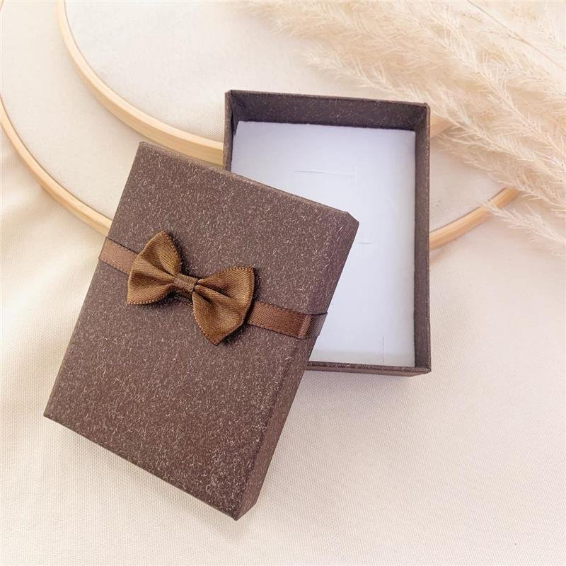 CAIXA PARA SEMIJOIAS COM LAÇO - MARROM