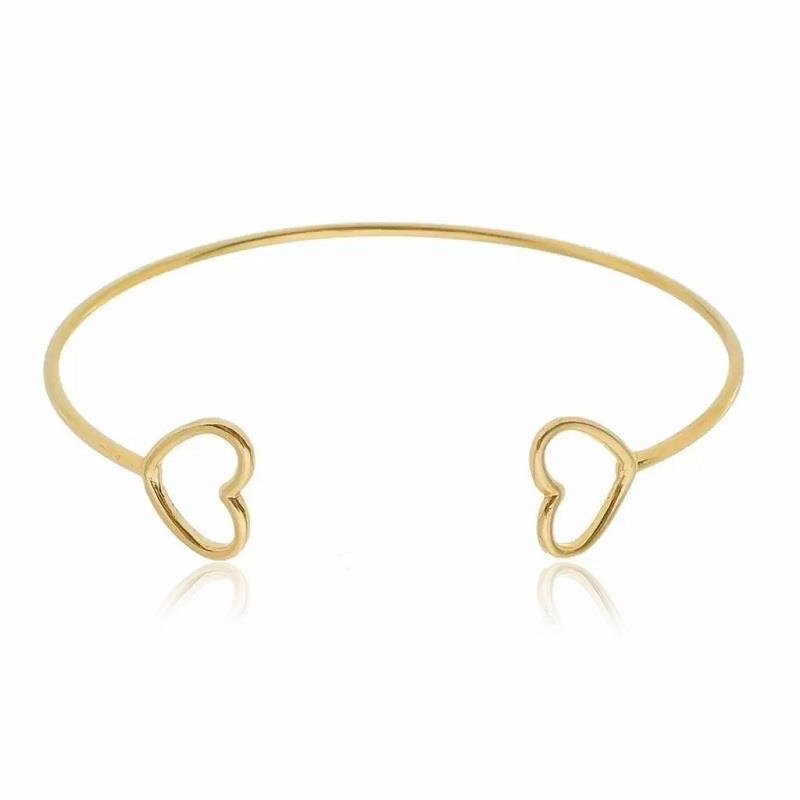 BRACELETE FIO COM DOIS CORAÇÕES