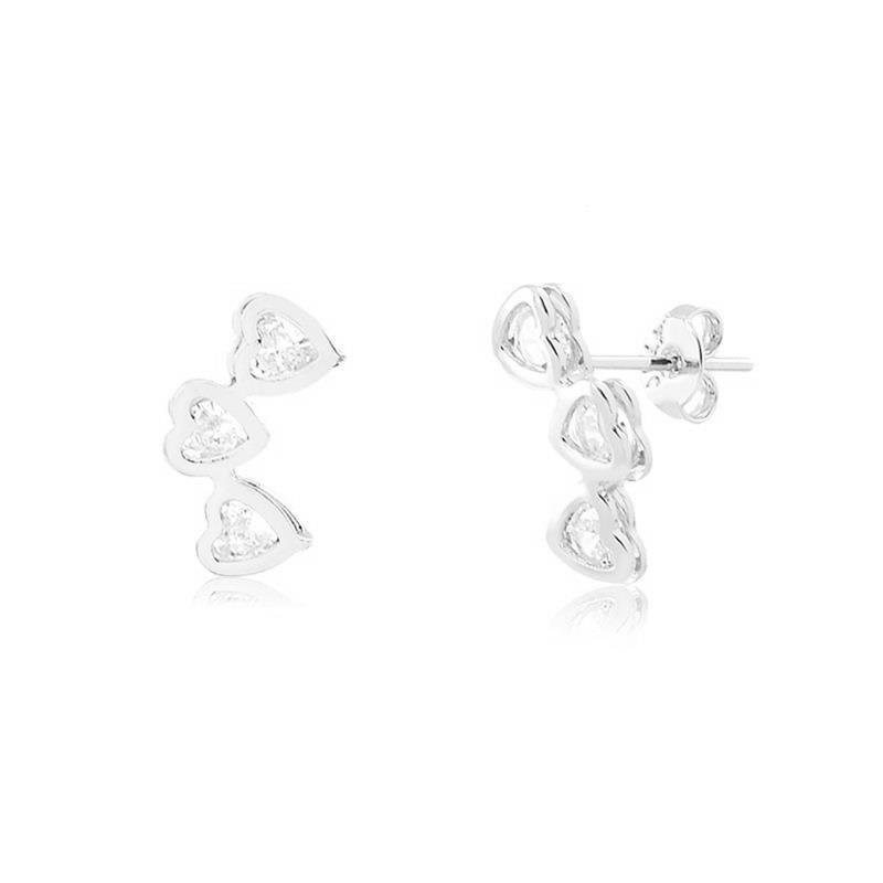 BRINCO EAR CUF CORAÇÃO - CRISTAL