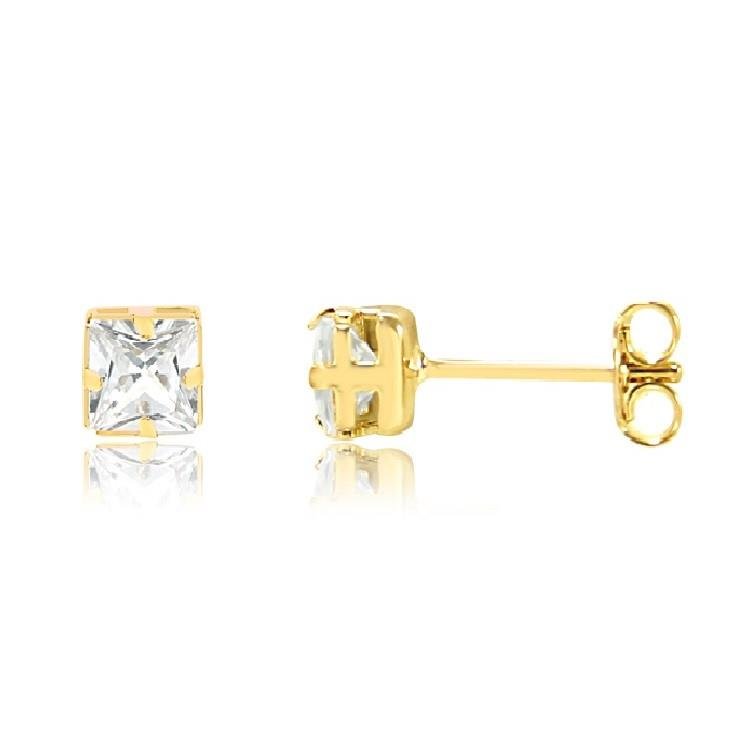 BRINCO FIXO QUADRADO - CRISTAL