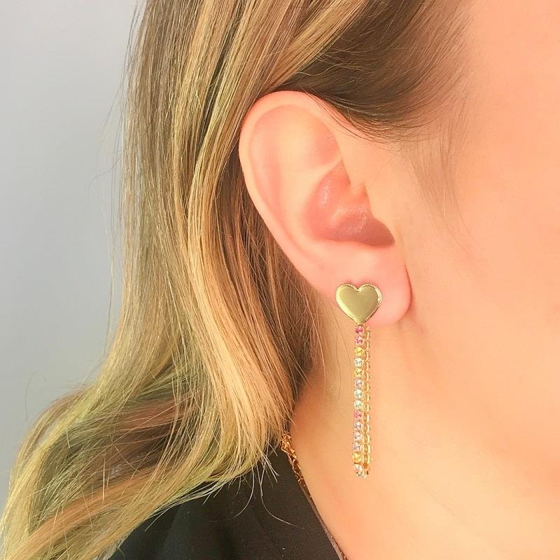 BRINCO EAR JACKET CORAÇÃO