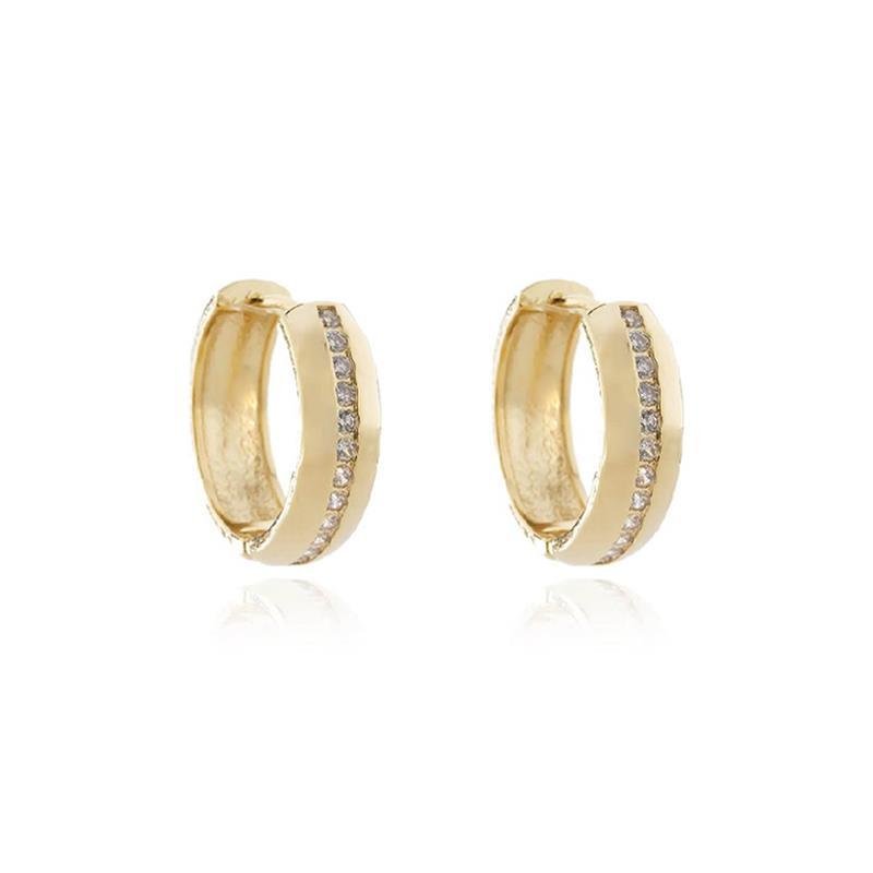 ARGOLA REDONDA CRAVEJADA - CRISTAL