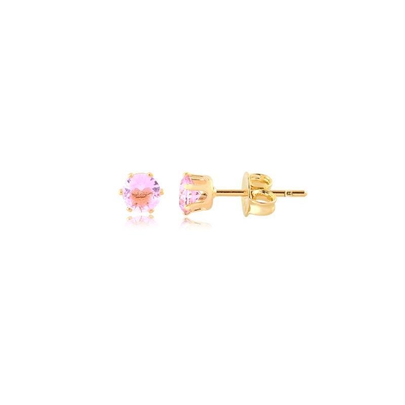 BRINCO FIXO PONTO DE LUZ/4MM - ROSA CLARO