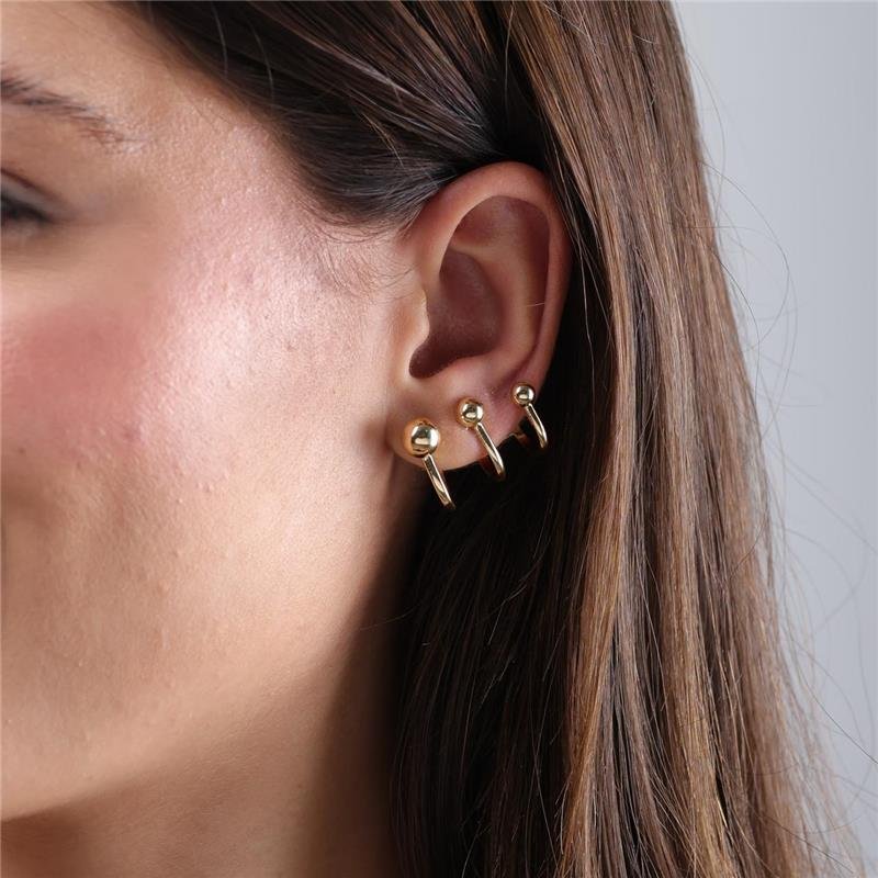 BRINCO EAR HOOK TRIO MEIA BOLA