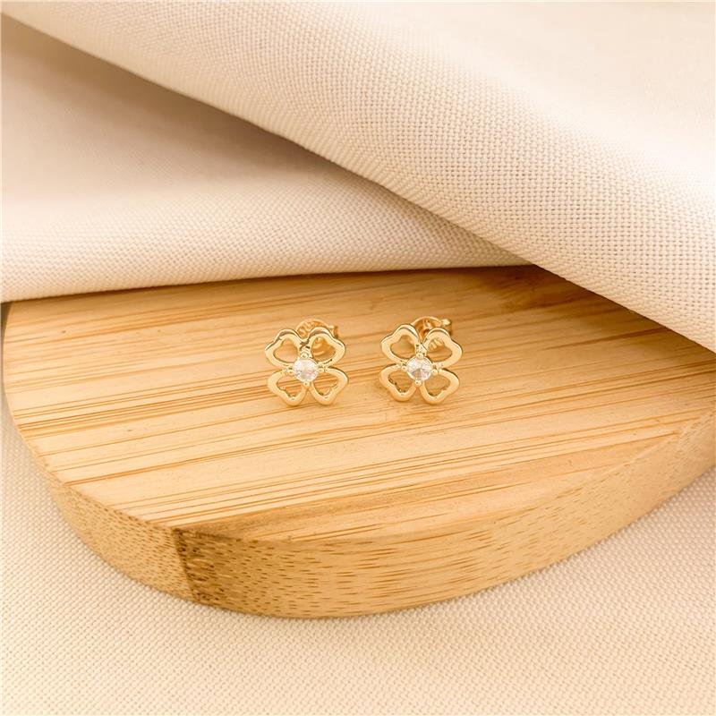 BRINCO FIXO FLOR - CRISTAL