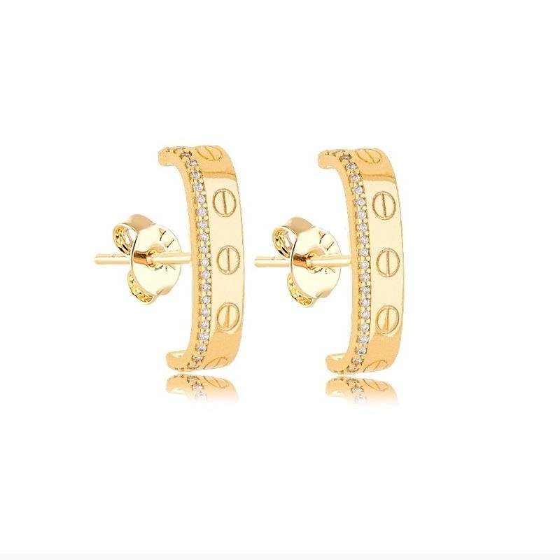 BRINCO EAR HOOK RETANGULAR - CRISTAL