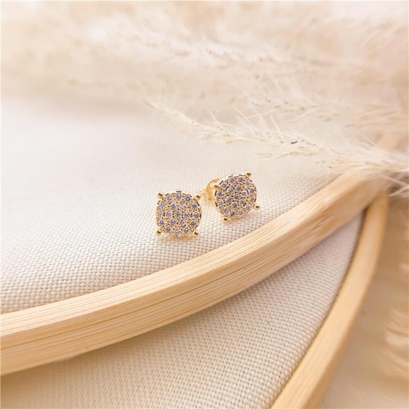 BRINCO FIXO REDONDO CRAVEJADO - CRISTAL