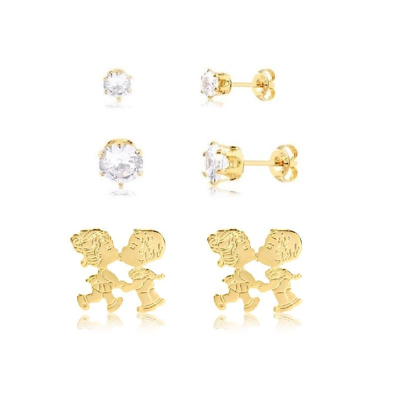 KIT DE BRINCOS CASAL - CRISTAL