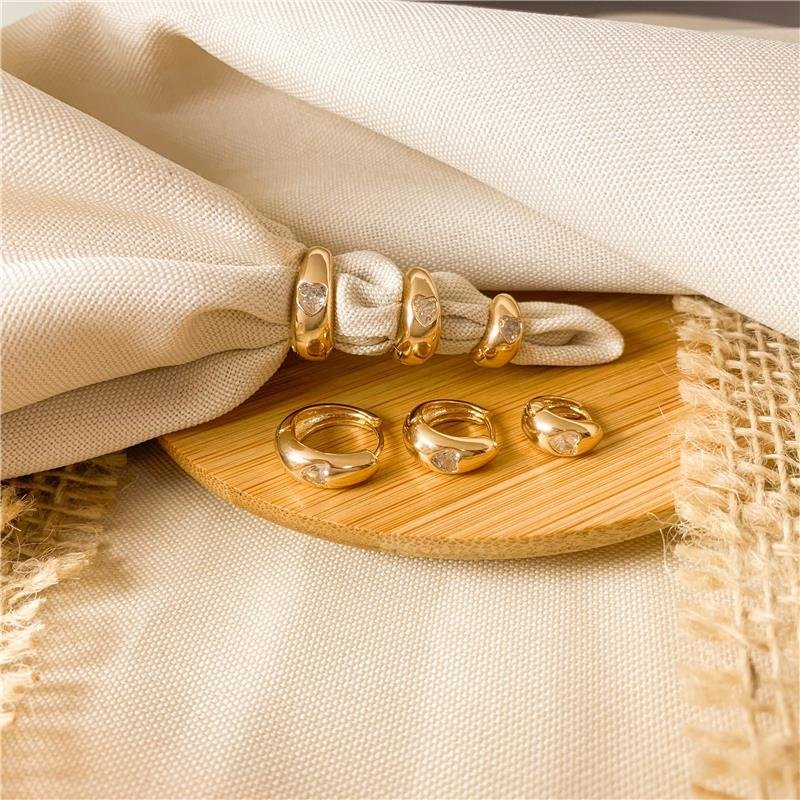KIT DE ARGOLAS GOTA CORAÇÃO - CRISTAL
