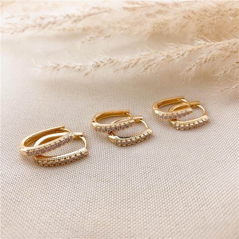 KIT DE ARGOLA OVAL CRAVEJADA - CRISTAL