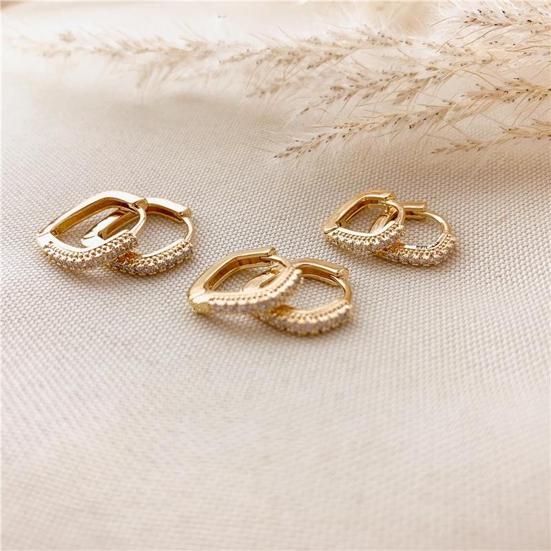 KIT DE ARGOLA LOSANGO - CRISTAL