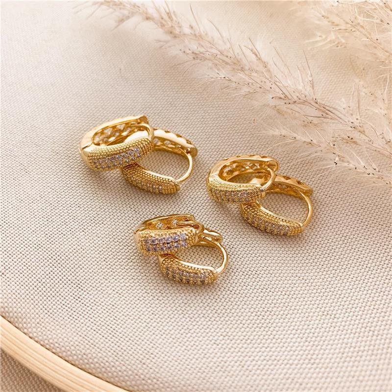 KIT DE ARGOLA GOTA CRAVEJADO - CRISTAL