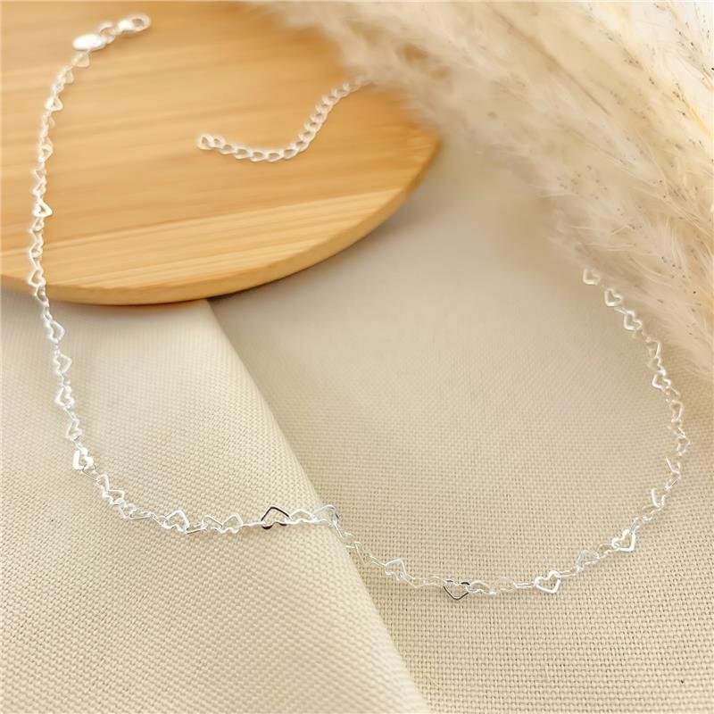 CHOKER CORAÇÃO BANHADO A PRATA