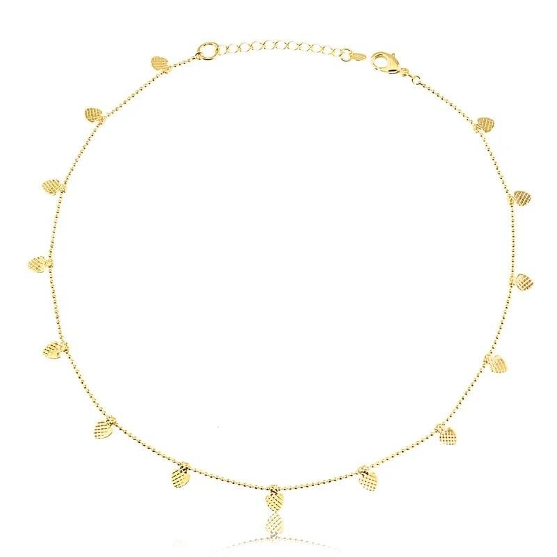 CHOKER BOLINHA CORAÇÕES TRABALHADO