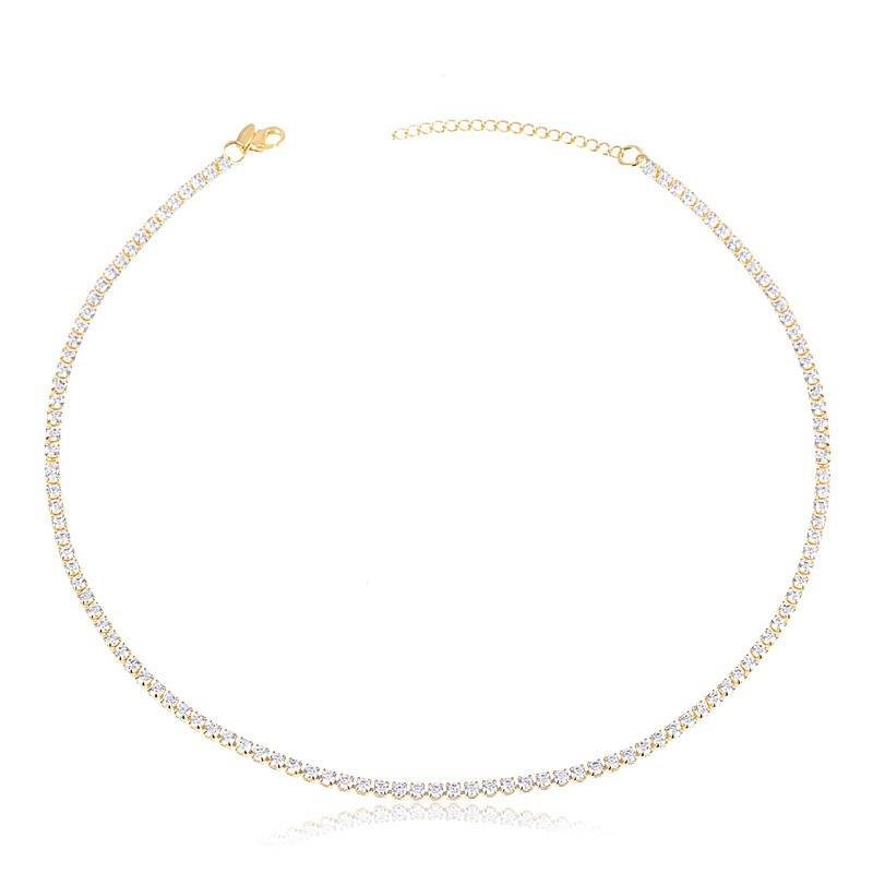 CHOKER RIVIERA/1.5MM-40CM+5CM EXTENSOR - CRISTAL