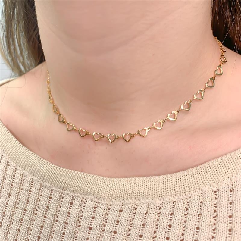 CHOKER ELOS CORAÇÕES VAZADO