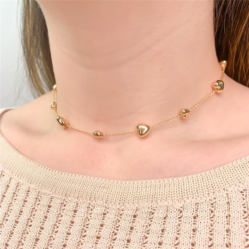 CHOKER CORAÇÕES LISO