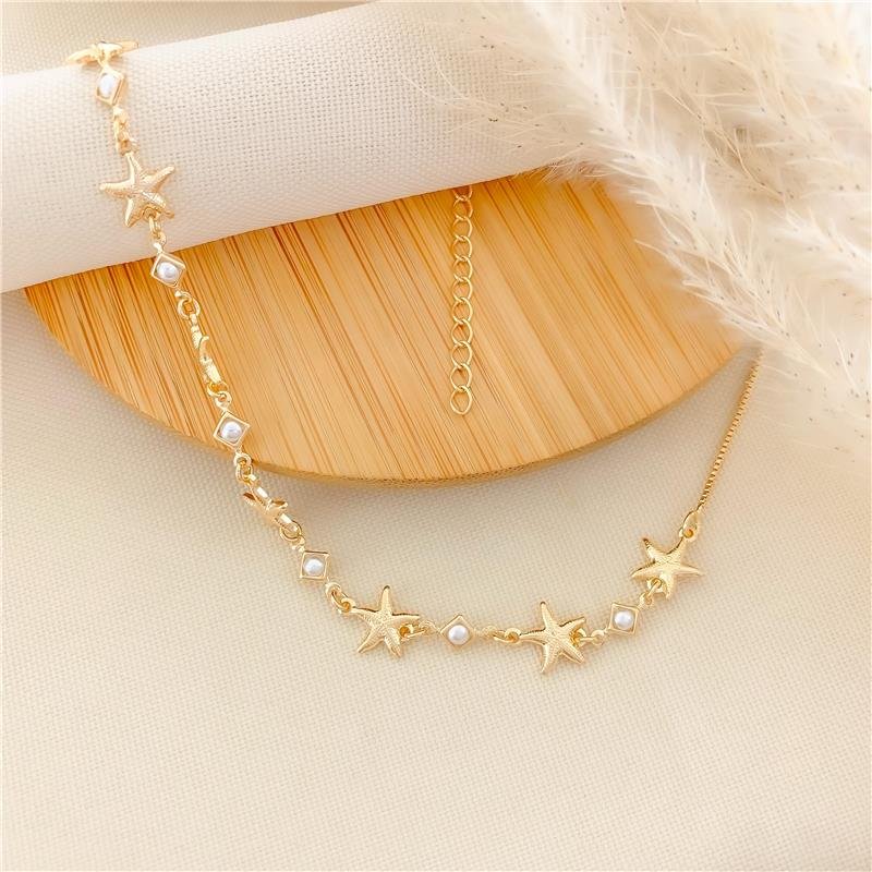 CHOKER VENEZIANA ESTRELA DO MAR E PEROLINHA