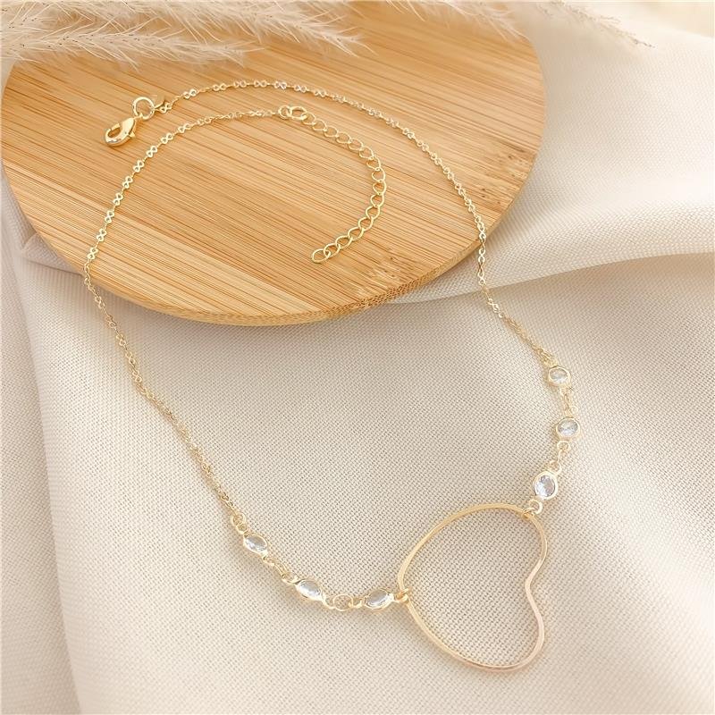 CHOKER ELOS CORAÇÃO COM PONTO DE LUZ - CRISTAL