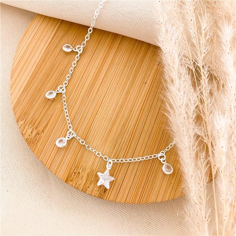 CHOKER ELOS ESTRELA E PONTO DE LUZ - CRISTAL