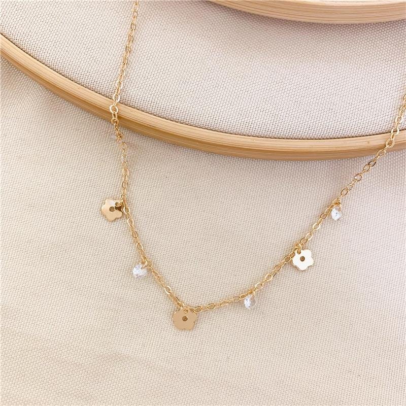 CHOKER ELOS FLOR E PONTO DE LUZ - CRISTAL