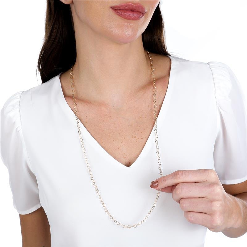 COLAR LONGO CORAÇÃO 4MM - 80CM